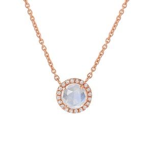 Liven Co. Diamond and Moonstone Pendant Necklace